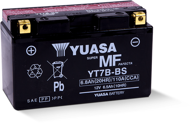 Yuasa YT7B-BS Maintenance Free AGM 12 Volt Battery (Bottle Supplied